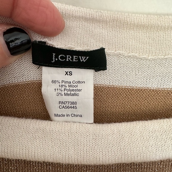 J Crew Gold Metallic Wool Blend Sweater - Picture 2 of 4